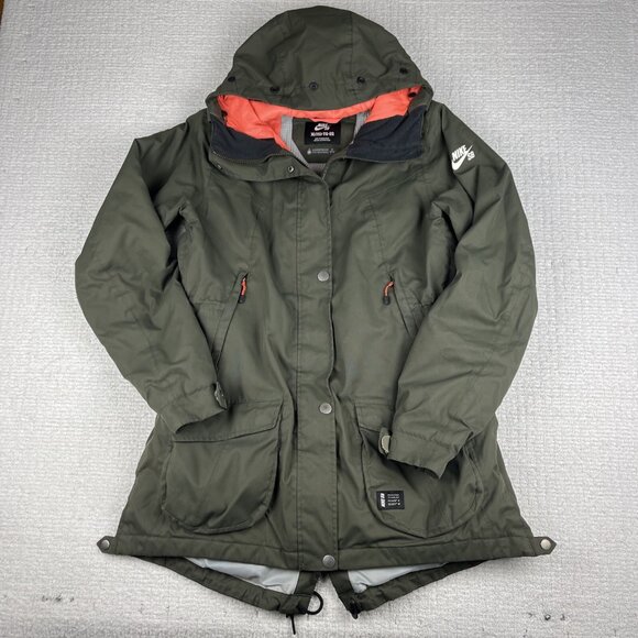 Nike SB Kurtka Ski Jacket Women XL Military Green Snowboarding Coat 615762-325 - Picture 1 of 16